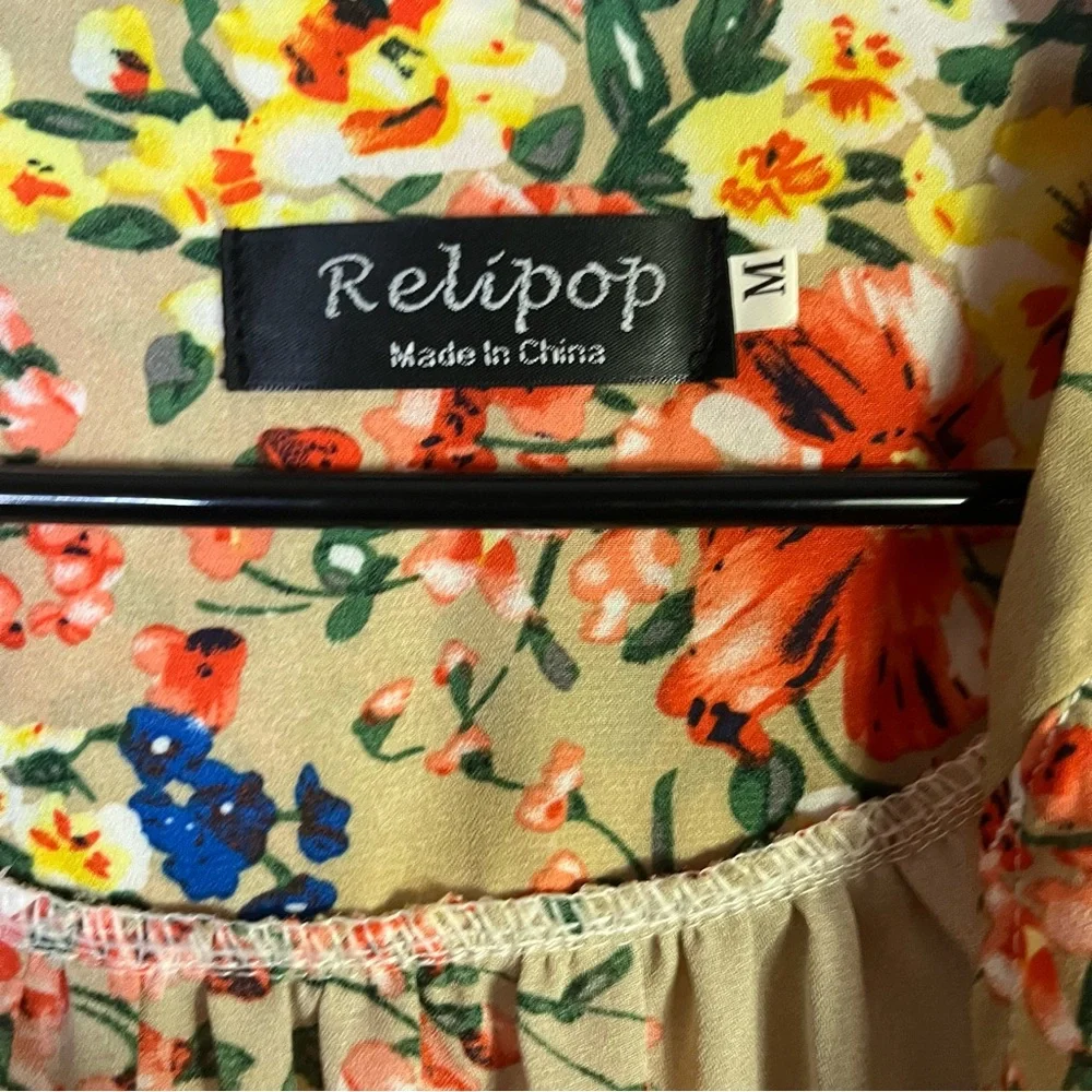 Relipop Floral Lace‎ Open Front Kimono Cardigan Size Medium - Picture 2 of 5
